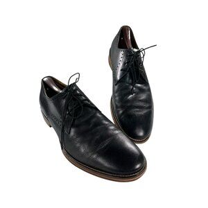 Johnston & Murphy  Mens Size 10.5 M Black Leather Round Toe Dress Shoes